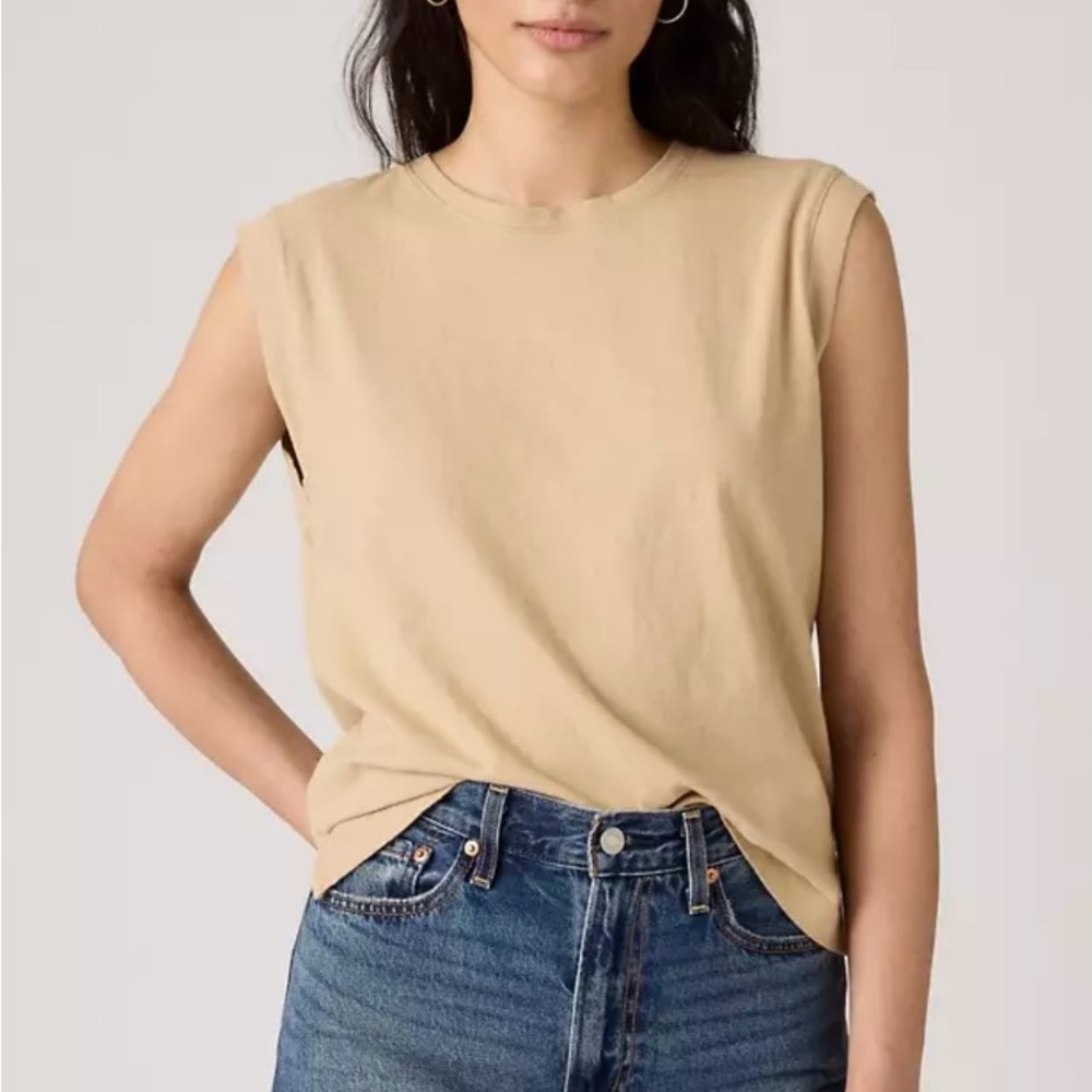Levi's Tan Sleeveless Tank Top